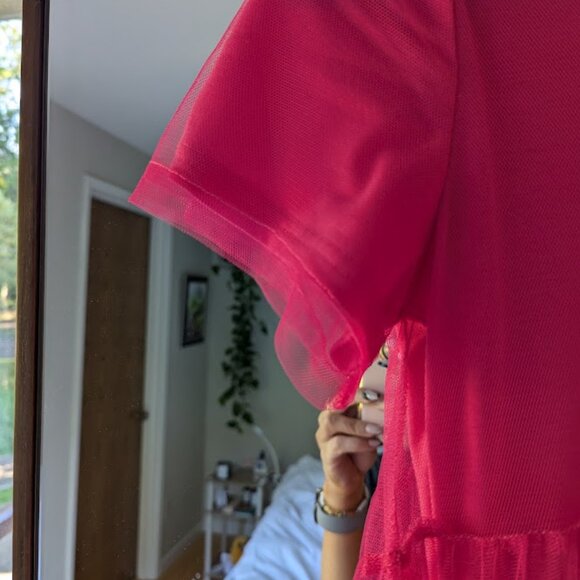 Wishlist Short Sleeve Mesh Skirt Dress Size Small - Picture 4 of 5